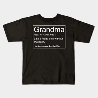 Cute Grandma Definition, Funny Gift For Grandmother Kids T-Shirt